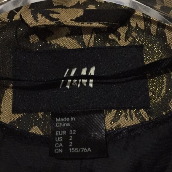 H&M jacket blazer gold brown beige size 2 (ff) - Picture 3 of 8